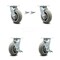 Service Caster 6 Inch Thermoplastic Rubber Caster Set with Roller Bearing 2 Swivel Lock 2 Brake SCC-30CS620-TPRRD-BSL-2-TLB-2 - alternate 1